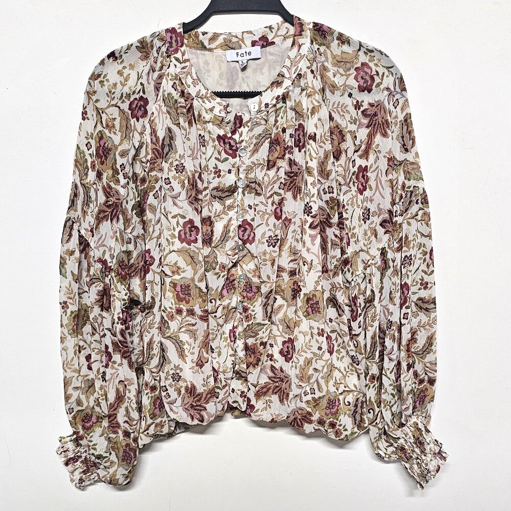 Fate Floral Peasant Top Large‎